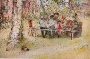 Carl Larsson Frukost under stora bjorken Germany oil painting artist